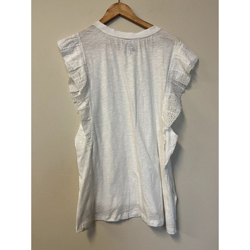 NWT Anthropologie Pilcro Ruffle-Sleeved Tunic White s - Picture 8 of 11